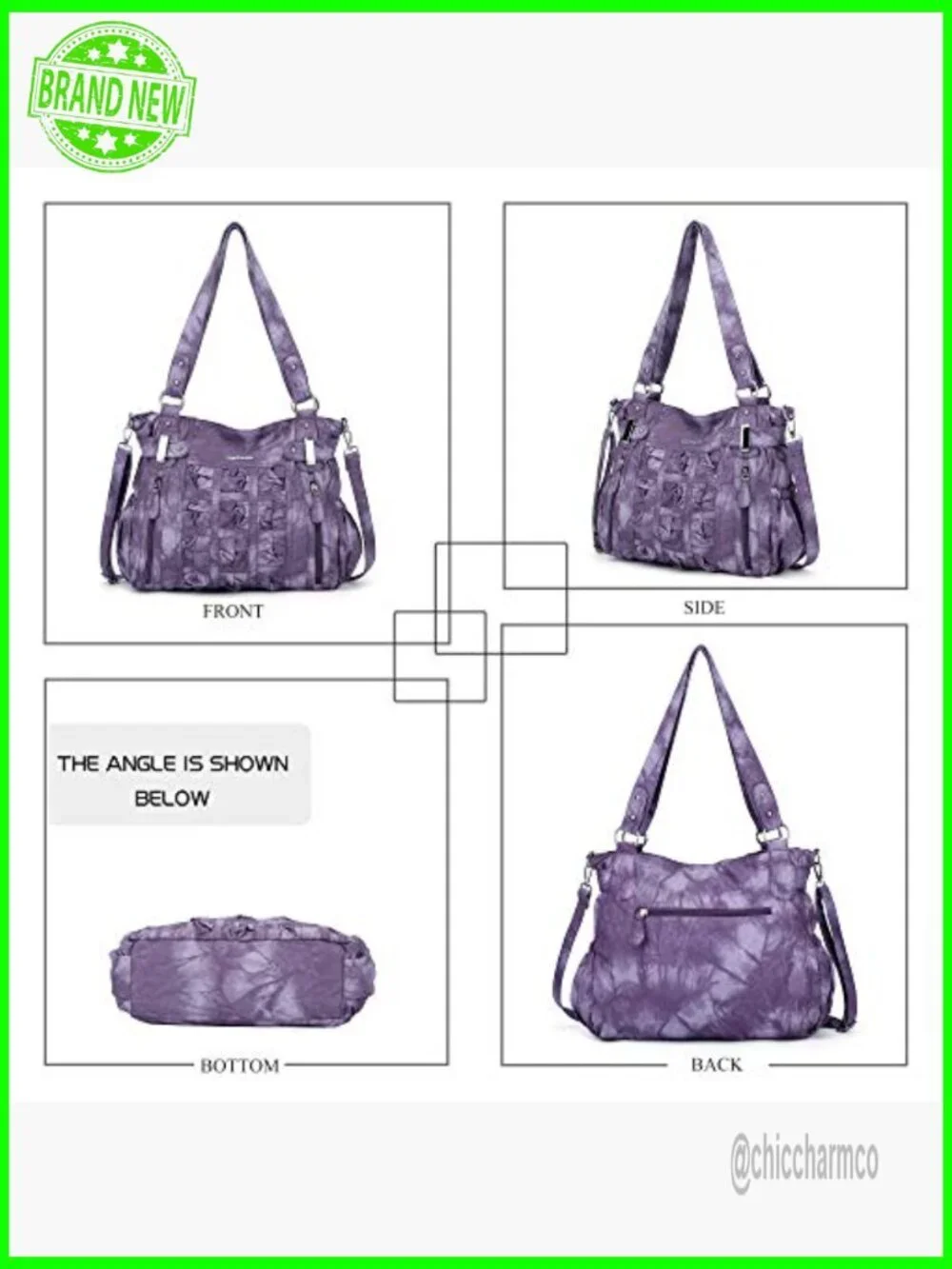 Large PU Leather Hobo Shoulder Bag with Multiple Pockets for Women
